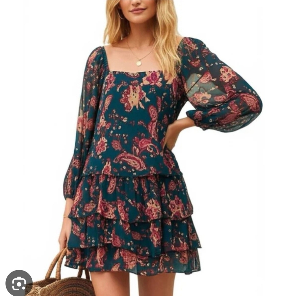 NWT Band Of The Free Mandy Floral Tiered Mini Dress